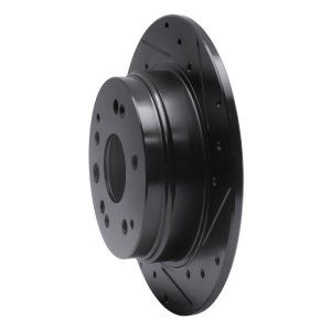 Acura CL Brake Rotor (1) - Rear Right - R1 Concepts - Drilled & Slotted - Black - `01-`03